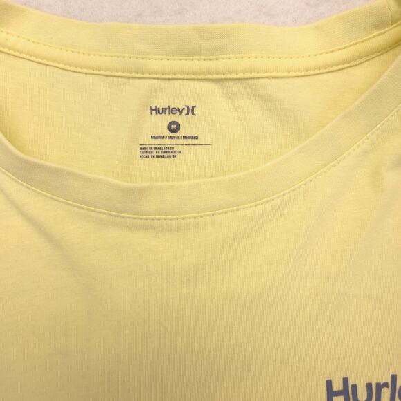 Hurley Casual Crew Neck Long Sleeve Graphic T-Shirt Mens Size Medium M Yellow - Picture 3 of 9